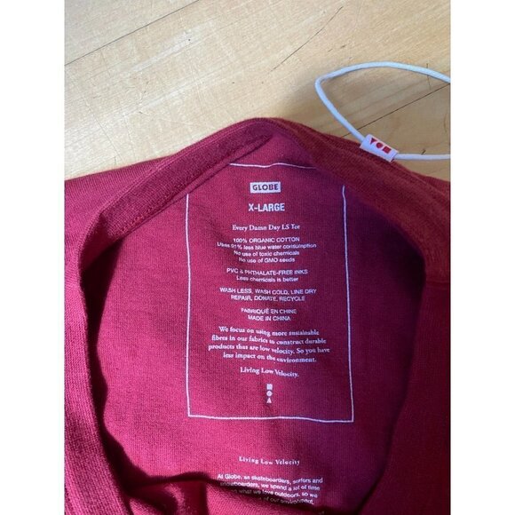 GLOBE "Every damn day" top Mens long sleeve tshirt rhubarb - Picture 6 of 7